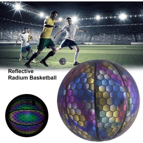 Reflective Basketball Holographic Basketball Wear-Resistant Luminous For Night Sports Great Gift Personalized Glowing Basketball
