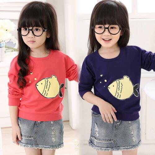 2020 Spring brand girls boy long sleeve t shirt Cotton Fish Fashion Tracksuit sweatshirt baby kids sports tops tee cool things