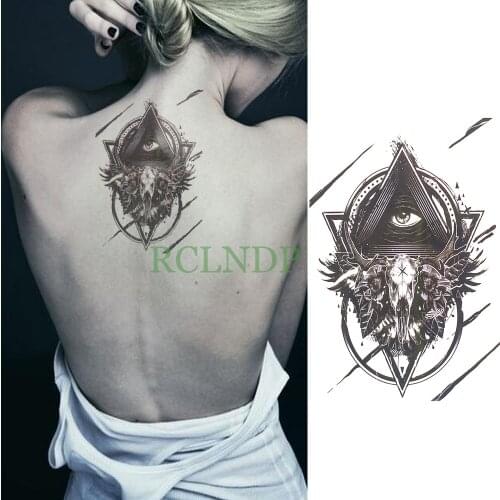 Waterproof Temporary Tattoo Sticker Sheep head Eye Fake Tatto Flash Tatoo Back Leg Arm chest belly body art for Women girl Men
