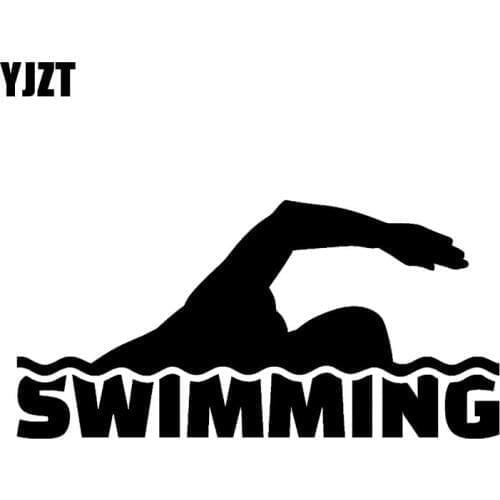YJZT 16.7CM*8.3CM Swimmer Swimming Pool Water Sports Nice-quality Decor Car Accessories Car-Styling Stickers C31-0210