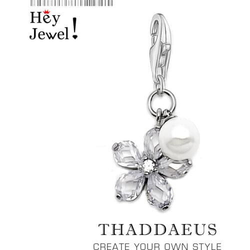 Charm Pendant Flower & Pearl,Europe Accessories Club Good Jewelry For Women,2020 Spring Gift In 925 Sterling Silver Fit Bracelet
