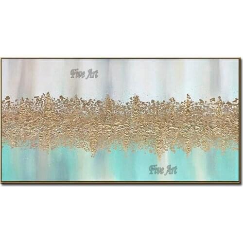 Golden Acrylic Heavily Textured Wall Hanging Abstract Hand-painted Oil Painting Unframed Canvas Wall Art Cheap Wall Artwork