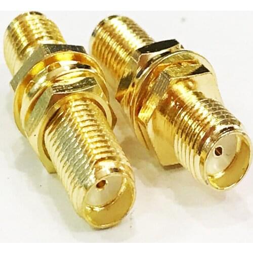 10pcs Long SMA Female to SMA Female Straight Nut Bulkhead Adapter Connector
