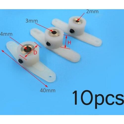 10Pcs Nylon Plastic Double Horn Steering Servo Arm 2/3/4mm Pull Rod Servo Straight Arm for RC Airplane/Model Boat Rudder