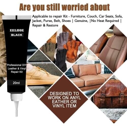 20ml Leather Repair Gel Vinyl Repair Kit Car Couch Jacket Repair Scratches Cracks Home&car Seat Leather Black White #W5