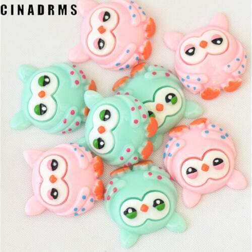 26x23mm 20PCS Kawaii Japanese Cartoon Owl resin flatback cabochon scrapbooking miniatures