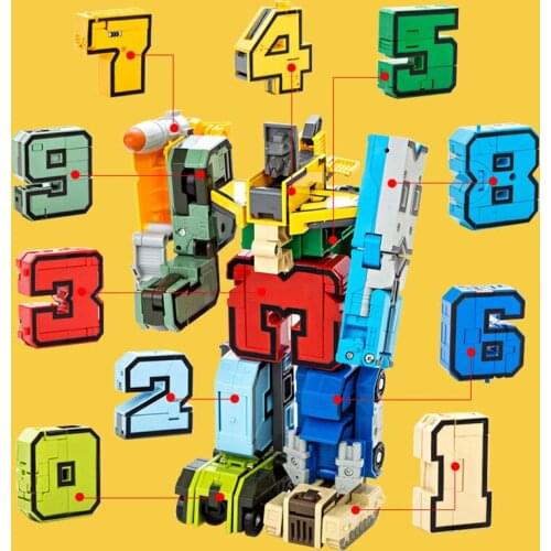 3/10/15/24pcs Building Blocks Digital Animal Model Assembling Deformation Educational Toys Action Figure Robot for Children Gift