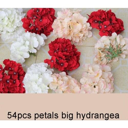54pcs petals simulation hydrangea fake flower head DIY home decor wedding decorative silk flower head wall flower hydrangea