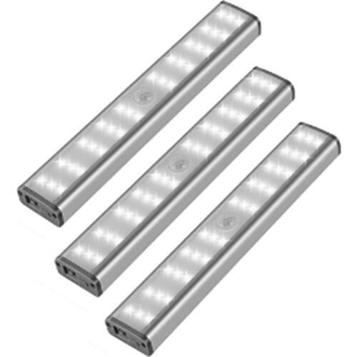 AAA Dry Battery &USB Rechargeable Motion Sensor Kitchen Closet Wardrobe Under Cabinet Lamp Night Light 6 10 30leds