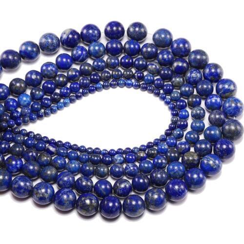 1 strand/lo Natural Stone Lapis Lazuli Bead Round Loose Spacer Beads 4 6 8 10 12mm For DIY Bracelet Necklace Jewelry Making