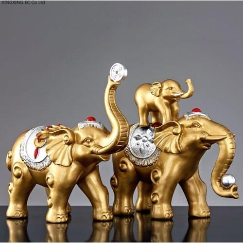3pcs Simple Animal Decoration Resin Simulation Elephant Home Decoration Decoration Living Room Decoration Creative Crafts
