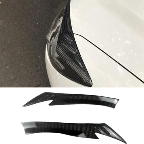For Mazda CX-5 CX5 2013-2016 Carbon Fiber Front Headlights Eyebrow Lamp Eyelid Cover Sticker Trim