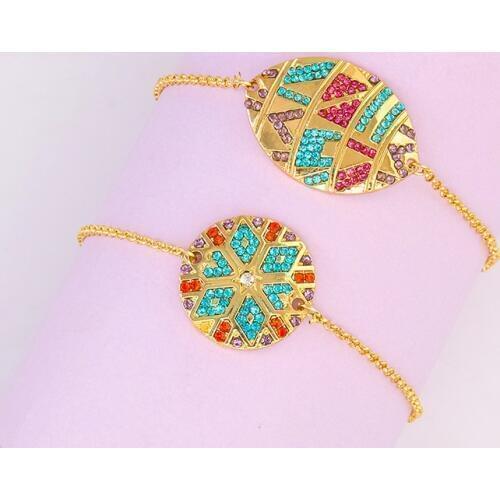 Ethnic Tribal Bracelet Women Multicolor Stripes Straight Mana Chain Bracelets Stones Bangle Oval Geometric Bracelet