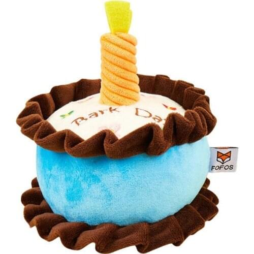 Molar Plush Jouet Chien Happy Dog Birthday Cake Chew Game Toy Peluche Pour Chien Playing Interactive Bite Resistant Stuffed