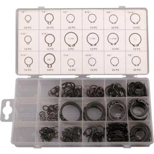 Classification Kit Retaining Rings 300pc Assortment Carbon Steel 18 Different Sizes Tool Black Waterproof Set