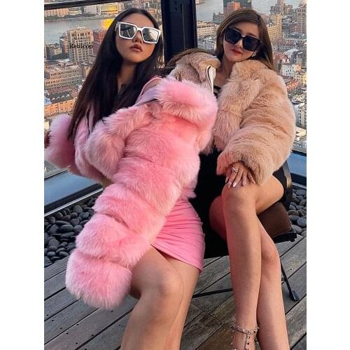 Faux Fur Jacket with Hood Luxury Coat Fashion Europe Thick Winter Short Russian New Fashion European 90S Instagram Clothes
