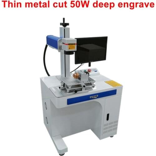 Laser engraving machine portable 30 fiber laser marking machine with rotary Raycus metal laser engraving machine with rotary