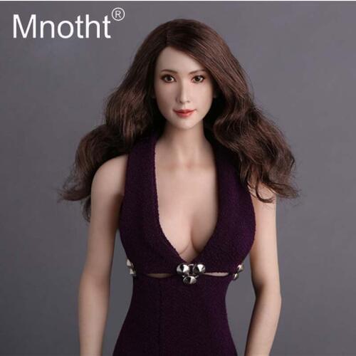 Mnotht Toys 1:6 Scale Asian Beauty Lin Chiling Head Sculpt Model Toys for 12in Action Figures PH Glue Body m3