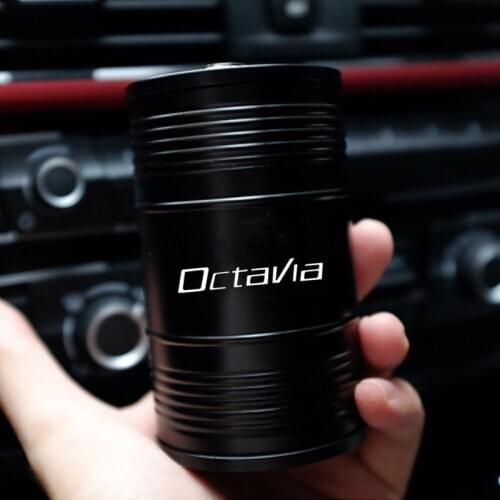 Aluminum Alloy with Rotating Lid High Flame Retardant Portable Car Ashtray For Skoda OCTAVIA 2 3 A7 VRS MK2 MK3 a5 RS 2013-2020