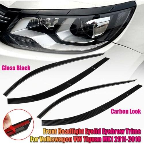 Front Headlight Eyelid Eyebrow Trims For Volkswagen VW Tiguan MK1 2011-2016 Rear Window Side Spoiler Canards Splitter 2007-2016