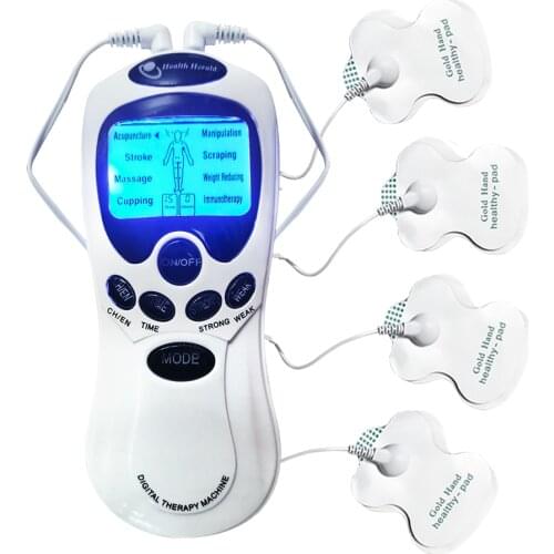 Rechargeable 8 Modes Electronic Pulse Massager EMS TENS Unit Muscle Stimulator Pain Relief Therapy with 8PCS Electrode Pads