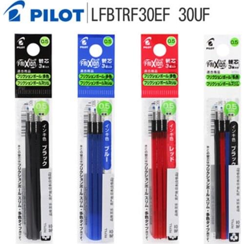 Pilot FriXion Ball Gel Multi Pen Refill - 0.5 mm 6 refills/lot (2 Packs) Black/Red/Blue LFBTRF-30EF