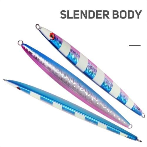 Fishing Lure Bait Luminous Slide Rod Jigging Rigged Fishing Lure Metal Sea Fishing Accessories