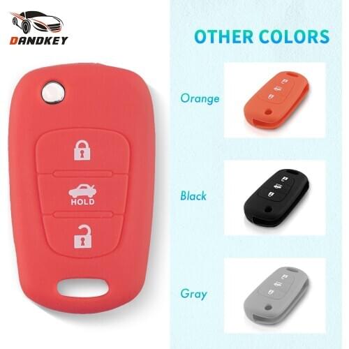 Dandkey Silicone Key Case Keyless Fob Shell For Kia Venga Picanto Rio Sorento Ceed Sportage For Hyundai i20 i30 Veloster ix20