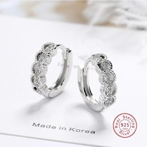 Cute 925 Sterling Silver New Woman Jewelry Fashion Small Earrings For Children High Quality Retro Round Simple Silver Jewelry