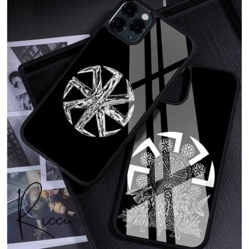 Slavic Viking Symbol Kolovrat Phone Case Rubber for iPhone 12 11 Pro Max XS 8 7 6 6S Plus X 5S SE 2020 XR 12 Mini case