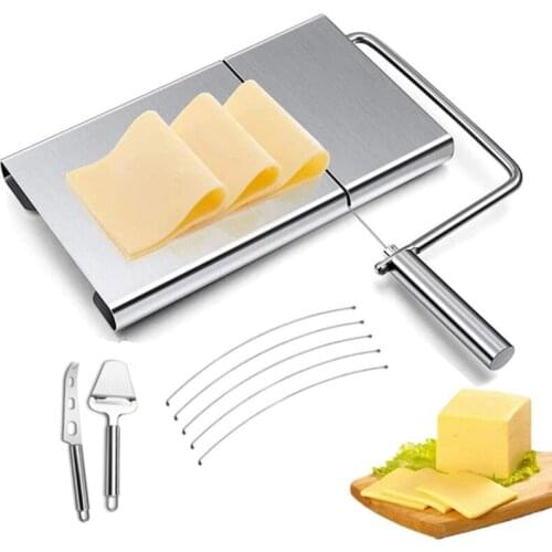 Cheese Slicer, Cutter For Cheese Butter, 5 Replacement Wires Inside & 1 Multi-Use Cheese Knife & 1 Cheese Planer