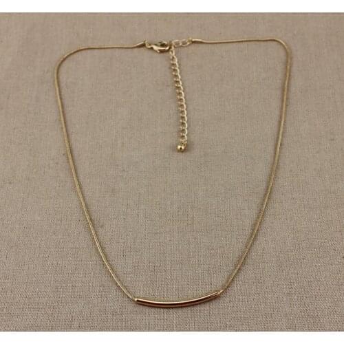 Steel color 2019 new fashion brief tube chokers necklaces for women snake chain fj606