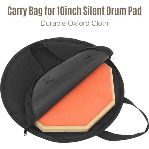 Silent Drum Pad Carry Bag Storage Bag Holder for 10inch Dumb Drum Percussion accessories