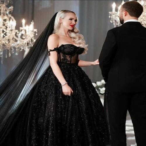 Black Wedding Veils 1.5/2/3/4/5/6/8/10Mx1.5M Lace Mariage Bride Welon Accessories Without Hairpin Halloween Party