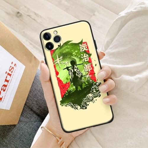 Tanjiro Demon Slayer anime art For IPhone Se 6 6s 7 8 Plus X XR XS 11 12 Mini Pro Max Glass TPU Soft Silicone Phone Case Cover