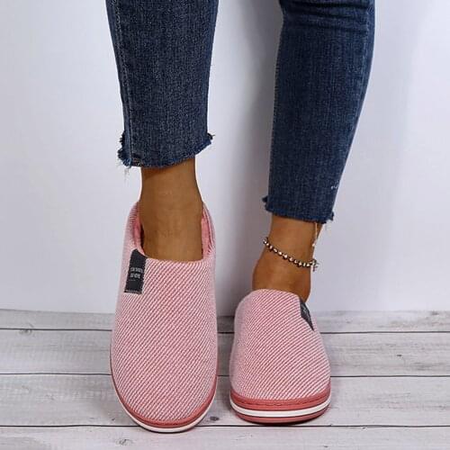 40# 2021 Womens Cotton Slippers Autumn And Winter Home Thick-soled Warm Plush Slippers Тапочки Kapcie Chanclas