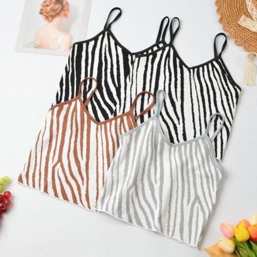 Heliar Women Tube Top Y2k Tops Zebra Stripes Cute Tops Female Spaghetti Night Club Y2k Tops Sexy Streetwear Camis For Women
