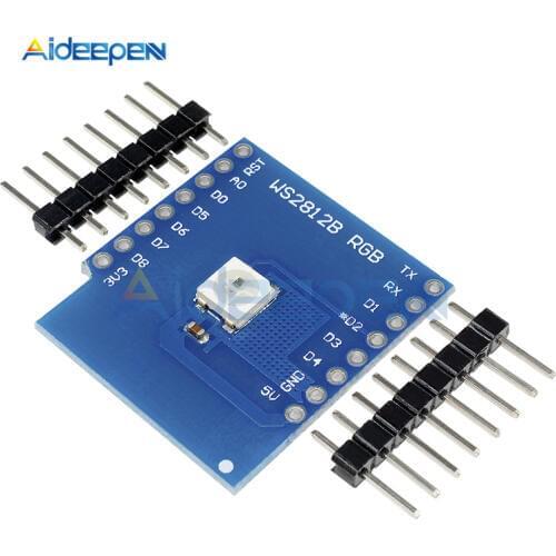 WS2812B Full Color RGB Board For WeMos D1 MINI Module With Pins ESP8266 DIY Electronic PCB Board