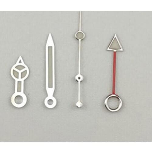 Watch Repair Parts 4 Pin Watch Hands for Mingzhu DG3804 Watch Silver Edge White Hands