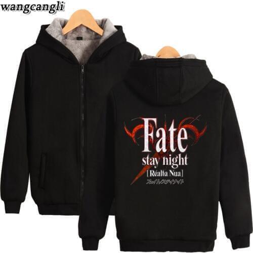 Fate Stay Night Winter Hoodies Fleece Warm Jacket Thicken Coat Fashion Harajuku Long Sleeve Hoodie Sweatshirt Men Women Clothes
