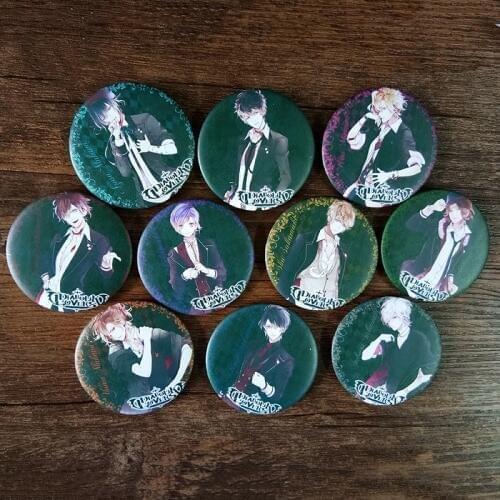 5pcs/Set 58MM Romantic Anime DIABOLIK LOVERS Vampire Sakamaki Ayato Mukami Sakamaki Rai Badge Brooch