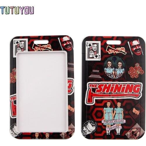 1pc PC2727 Horror Movie Ghost Twins Card Holder ID Holder Bus Card Holder Staff Card Phone Lanyard Helloween Gift For Fans Child