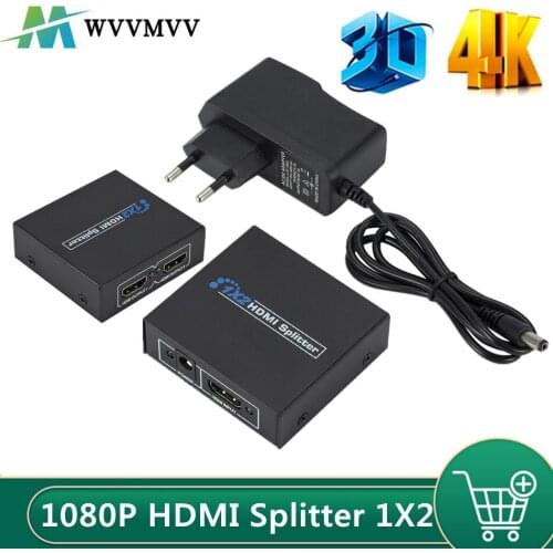1 x 2 HDMI-compatible Splitter Converter 1 In 2 Out HD 1.4 Splitter Amplifier HDCP 1080P Dual Display for HDTV DVD PS3 Xbox