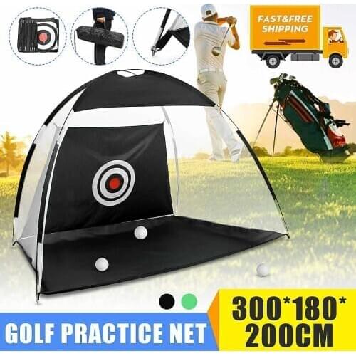 2/3M Indoor Outdoor Golf Practice Net Golf Hitting Cage Garden Grassland Practice Tent Golf Training Equipment Green/Black