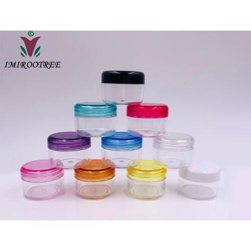 50pcs/lot Clear, Empty, 5Gram Plastic Pot Jars, Cosmetic Containers