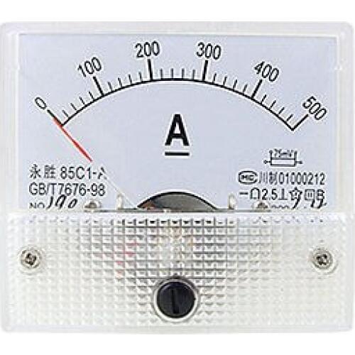 85C1 DC 0-500A Rectangle Analog Panel Ammeter Gauge