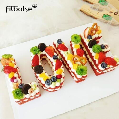 LOVE Shape Alphabet Cake Mold Cake Decorating Tools Fillings Layered Cake Wedding Anniversary Household Kitchen DIY Baking Tools