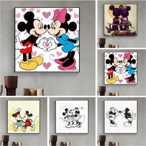 5D Diy Diamond Painting Full Diamond Embroidery Disney Mickey Minnie Cartoon Cross Stitch Kits Diamond Mosaic Home Decor Drill