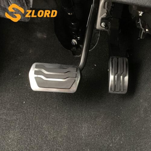 Zlord Car Stainless Steel Car Fuel Gas Pedal For Ford Focus 4 MK4 RS ST 2015 - 2020 Brake Pedals Cover Auto Accessories