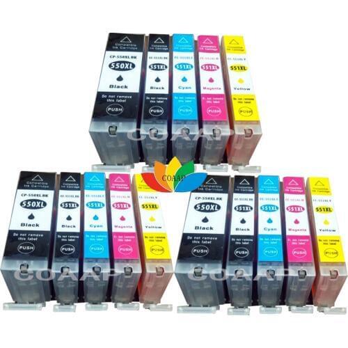 15 Compatible Canon 550XL 551XL ink cartridges PGI-550 CLI-551 MG6450 MG6650 MX925 MG5550 MG5650 MG7150 MG7550